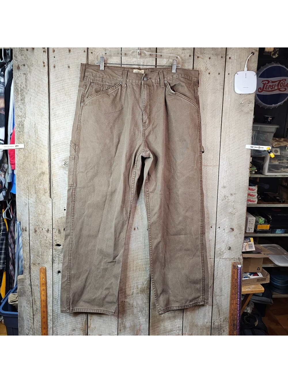 C.E. Schmidt Workwear Men's Brown Carpenter Pants Size 38x30 Relaxed Fit